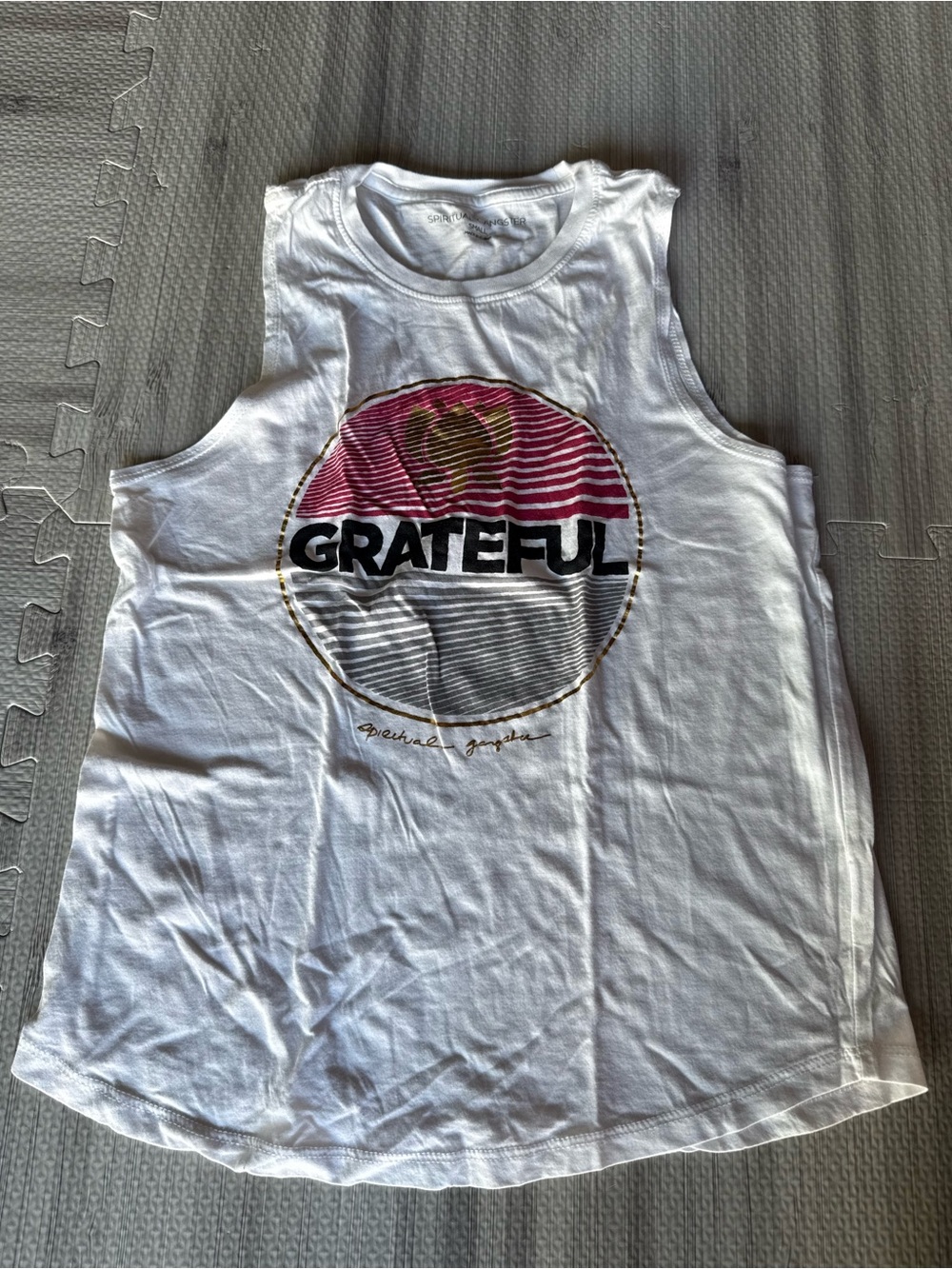 Spiritual Gangster White Crew Neck Tee with Black Logo